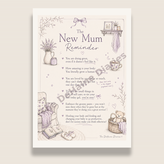 The New Mum Reminder Printable | Encouraging Postpartum Wall Art | Digital Download for New Mothers